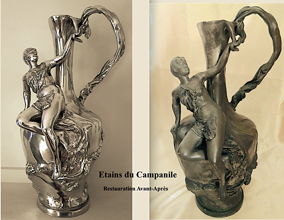 restauration aiguière Alfred BARYE - Etains du Campanile
