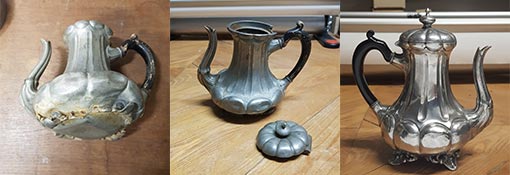 restauration theiere soudure debosselage polissage