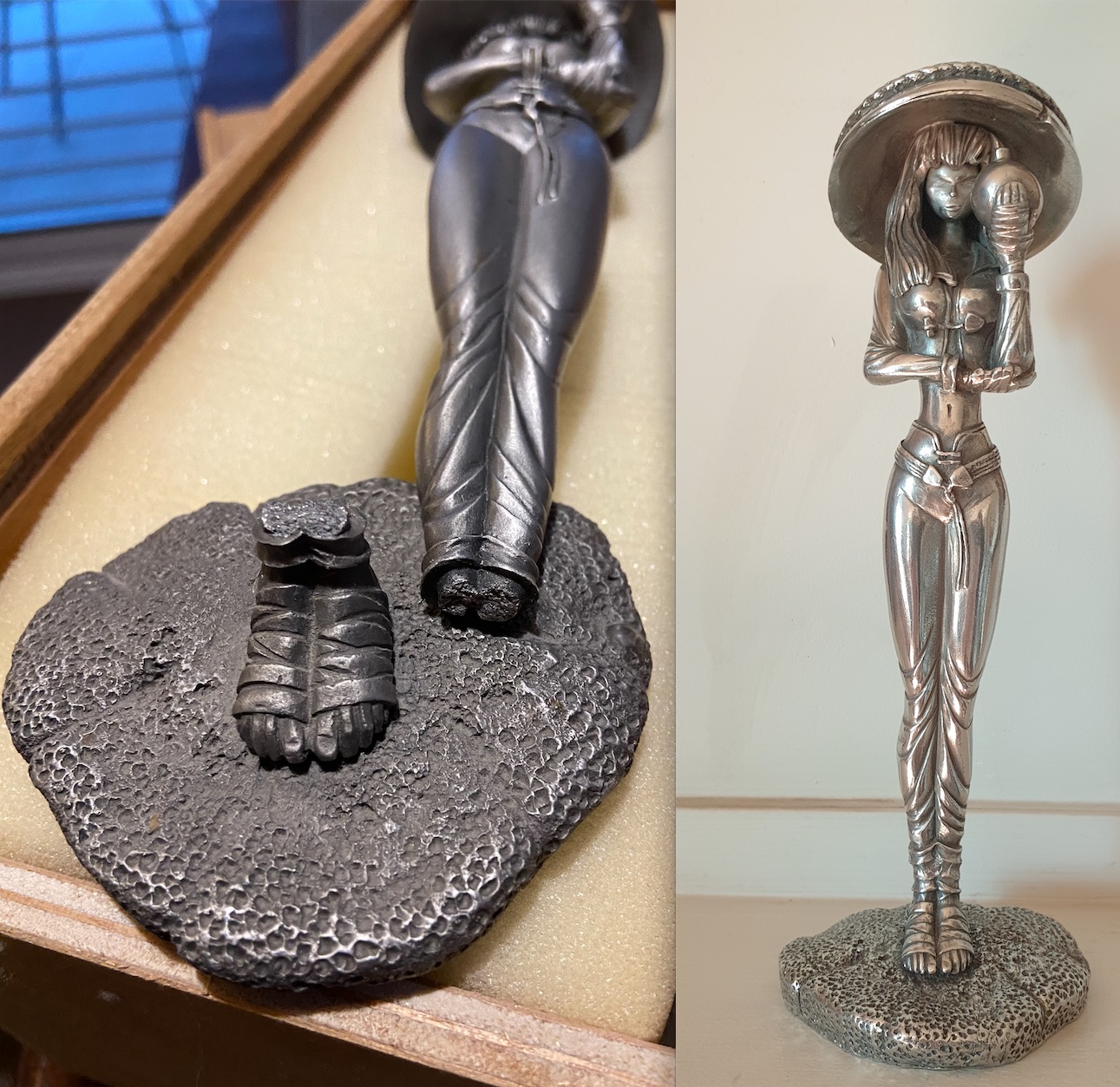 reparation-statuette-BD-ANITA-BOMBA etain - Etains du Campanile